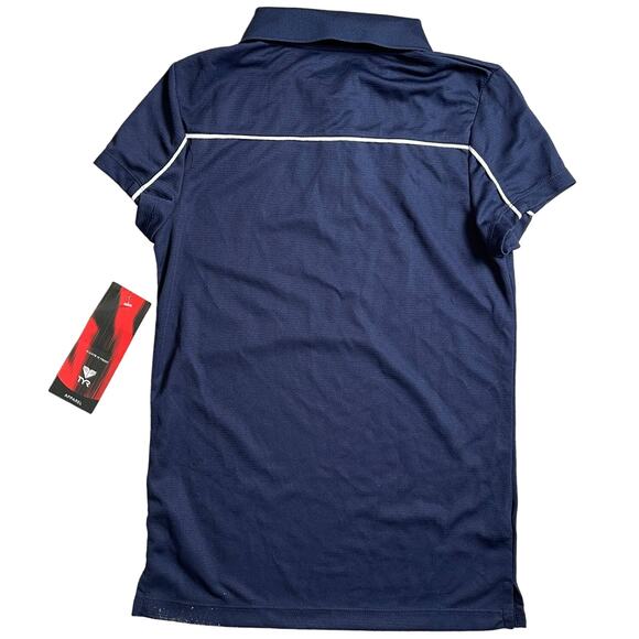 TYR Women's Alliance Tech Polo Shirt - Navy Textured - TFPOC6A - Size XXS - $40 - Picture 2 of 6